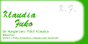 klaudia fuko business card
